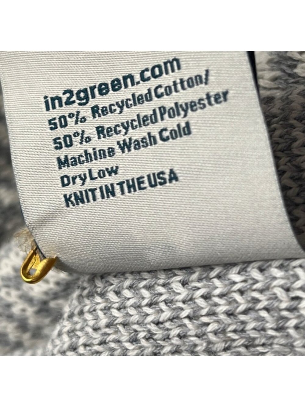 In2green Recycled Cotton & Polyester Knit Throw Blanket W/ Tote Bag Sustainable - Picture 6 of 8
